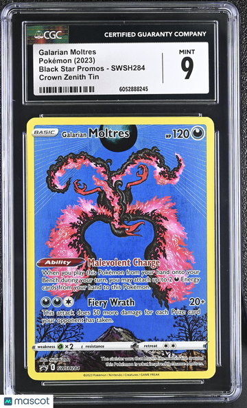 2023 Pokemon Black Star Promos Galarian Moltres Crown Zenith Tin CGC 9 #SWSH284