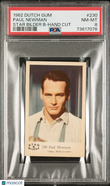1962 Dutch Gum Star Bilder B Paul Newman #230 Rookie Pop 1. None Higher. PSA 8
