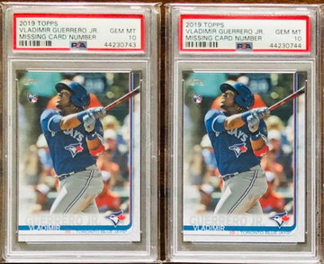 (2) 2019 Topps Series 2 Vladimir Guerrero Jr Missing # PSA 10