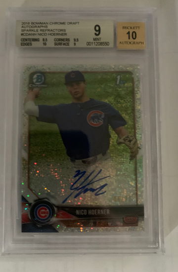 2018 bowman Nico Hoerner sparkles /71 refractor 