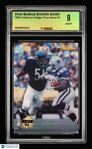 1995 Collector's Edge Time Warp Emmitt Smith Dick Butkus #1 MBA 9
