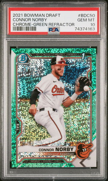 2021 Bowman Draft CONNOR NORBY GREEN PSA 10