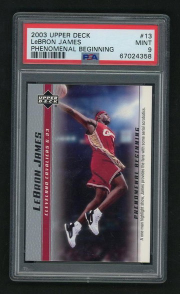 2003 Upper Deck Phenomenal Beginnings LeBron James #13 PSA 9