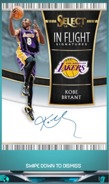 2018 Select In Flight Signatures Kobe Bryant Panini Dunk