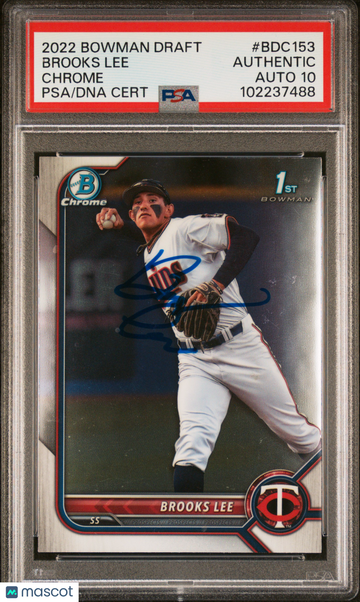 2022 Bowman Draft Brooks Lee #BDC153 Chrome PSA A Auto 10