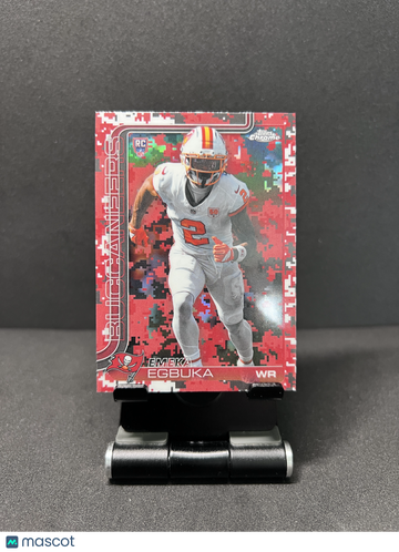 2025 CHROME EMEKA EGBUKA TEAM CAMO REFRACTOR CASE HIT SSP RC