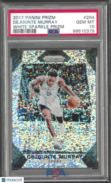2017 Panini Prizm Dejounte Murray #294 White Sparkle PSA 10