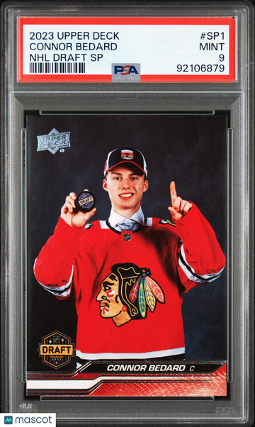 Graded 2023 Upper Deck NHL Draft SP Connor Bedard #SP1 PSA 9 Chicago Blackhawks Hockey Card