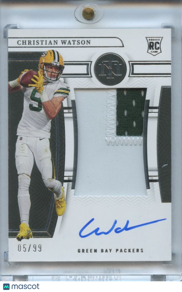 2022 Christian Watson Patch Rookie Panini Authentic