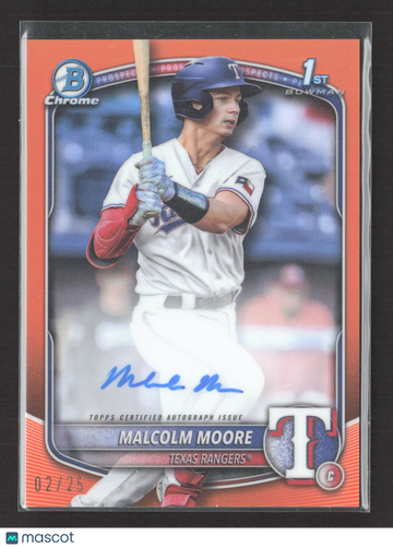 2024 Bowman Chrome Malcolm Moore #CPA-MMO Orange Refractor /25