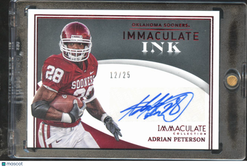 2022 Panini Immaculate Collection Collegiate Immaculate Ink Adrian Peterson #IN-APE /25
