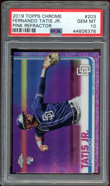 2019 Topps Chrome Fernando Tatis Jr. Rookie Card Pink Refractor PSA 10