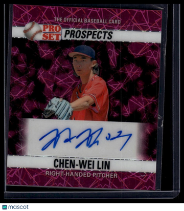 2026 Pro Set Metal - 1990 Pro Set Autographs Mini Lazer Pink Chen-Wei Lin #90AM-CWL AU SN