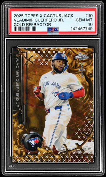2025 Topps Chrome X Cactus Jack Vladimir Guerrero Jr. Gold Refractor PSA 10