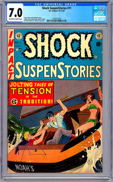 SHOCK SUSPENSTORIES #11 CGC 7.0 JOHNNY CRAIG BILL GAINES WALLY WOOD ART EC 1953