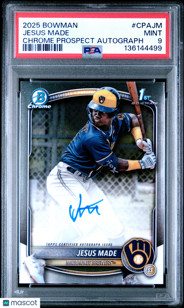 2025 Bowman Chrome Prospect Autographs Jesus Made #CPAJM PSA 9