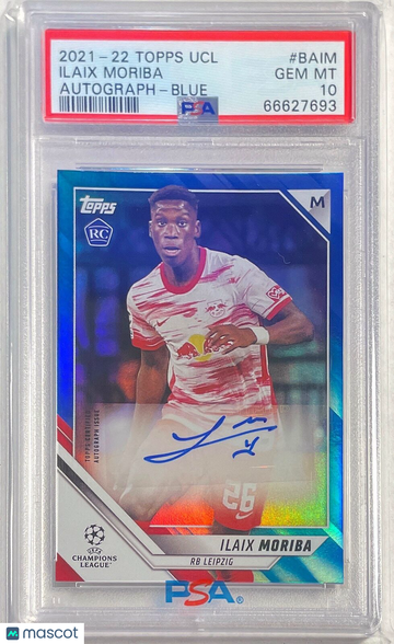 2021-2022 Topps UEFA Champions League Autographs Ilaix Moriba #BAIM Blue PSA 10
