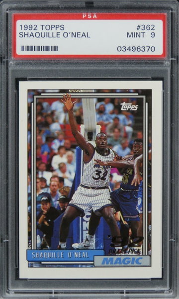 1992 Topps Shaquille O'Neal HOF ROOKIE RC #362 PSA 9 MINT