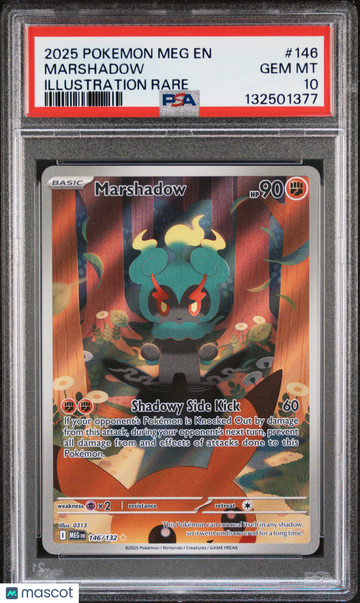 2025 Pokemon Meg EN-Mega Evolution Marshadow Illustration Rare PSA 10 #146