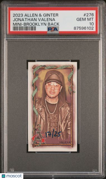 2023 Topps Allen & Ginter Jonathan Valena #276 Mini Brooklyn Back PSA 10