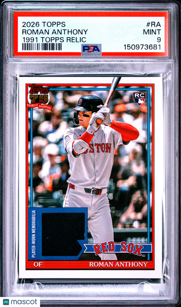 2026 Topps 1991 Topps Baseball Relics Roman Anthony Patch #RA PSA 9