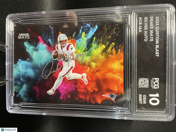 2025 Custom Blast Drake Maye #CB-16A Silver Auto Short Print Parallel/Variety Insert Low Pop PCG 10