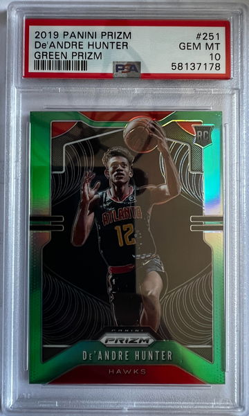 2019 Panini Prizm De'Andre Hunter Green Prizm PSA 10