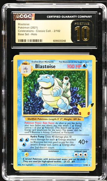 2021 Pokemon #2/102 Blastoise Celebrations - Classic Collection CGC 10
