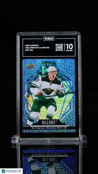 Graded 2022-23 Upper Deck Allure Kirill Kaprizov #26 Blue Line 14/35 TAG 10 Minnesota Wild