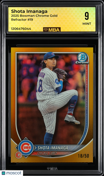 2025 Bowman Chrome Shota Imanaga #19 Gold Refractor /50 MBA 9