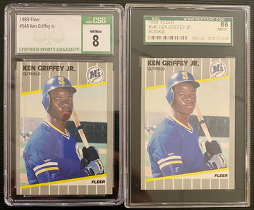 1989 Fleer Griffey RC Lot. CGC and SGC 8! Nice cards!
