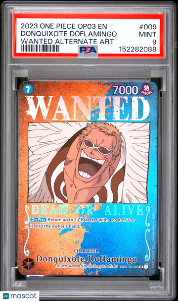 Pillars of Strength Donquixote Doflamingo (Wanted Poster) Foil Super Rare PSA 9 #ST03-009