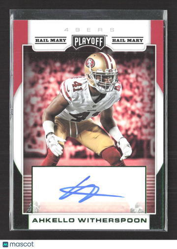 2017 Panini Playoff Hail Mary Ahkello Witherspoon #RS-AW Auto