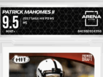 2017 Sage Hit Premier Draft Patrick Mahomes II #5 Arena Club 9.5