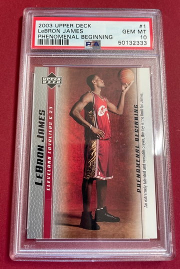 2003 UPPER DECK LEBRON JAMES PHENOMENAL BEGINNINGS RC #1 PSA 10
