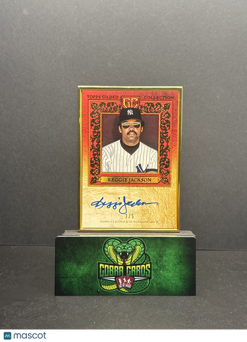 2025 Topps Gilded Collection Reggie Jackson #HAFA-RJ 3/5 Gold Framed Hall of Famers Autograph