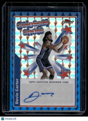 2024 Topps Finest Devin Carter #BSA-DC Blue Geometric Colossal Shots /99 Autograph Topps