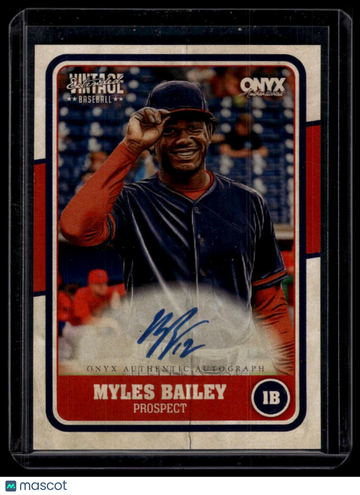 2025 Onyx Vintage Extended Myles Bailey #VAMYBA Autographs AU