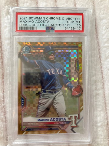 2021 bowman chrome x Maximo Acosta 1/1 psa 10
