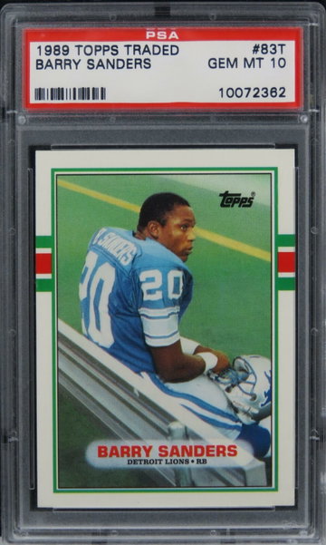 1989 Topps Traded Barry Sanders HOF ROOKIE RC #83T PSA 10 GEM MINT
