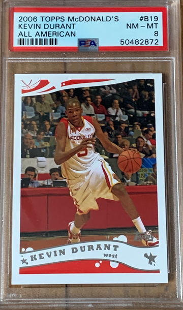 2006 Topps Kevin Durant McDonald’s Rookie PSA8