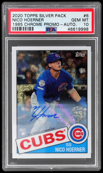 2020 Topps Nico Hoerner '85 Silver Pack Chrome Autograph PSA 10