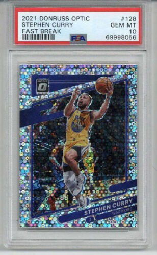 2021 PANINI DONRUSS OPTIC FAST BREAK #128 STEPHEN CURRY WARRIORS PSA 10