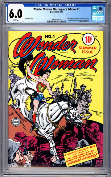 WONDER WOMAN #1 CGC 6.0 MASTERPIECE ED REPRINT 1ST SOLO WONDER WOMAN TITLE 2001