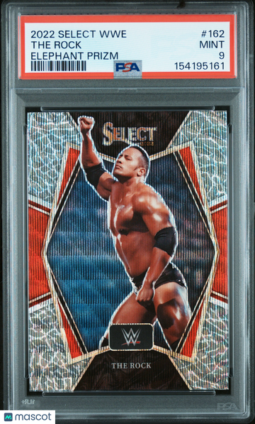 2022 Panini Select WWE The Rock #162 Elephant Prizm PSA 9