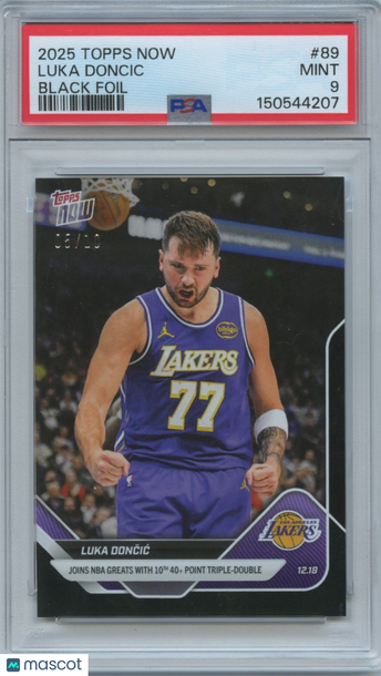 2025 Topps Now Luka Dončić #5 Black Foil /10 PSA 9