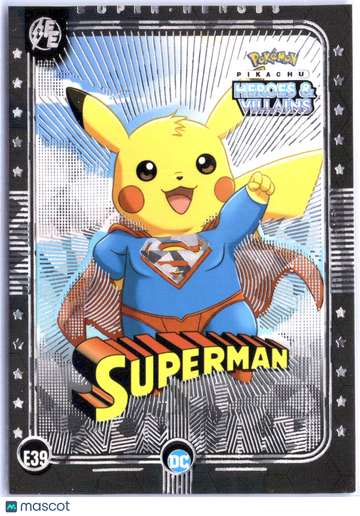 Heros & Villains Superman Pikachu HOLOFOIL Silver Holo Collectors Edition Alternative Art Altered/Custom Art Exclusive L