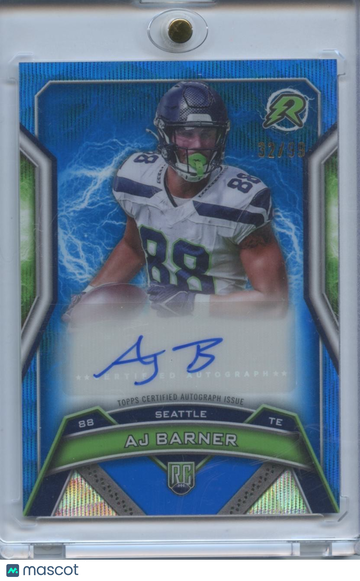 AJ Barner 2025 Resurgence Auto Autograph Blue RC Seattle Seahawks 32/99