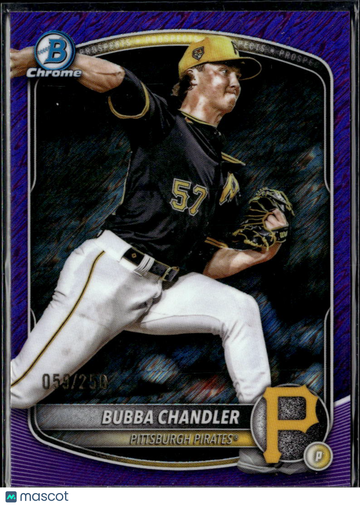 Bubba Chandler 2025 Bowman Chrome Purple RayWave /250 Pittsburgh Pirates