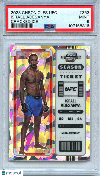 2023 Panini Chronicles UFC Israel Adesanya #353 Optic PSA 9